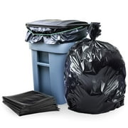 Plasticplace 64 Gallon Toter Compatible Trash Bags - Black, case of 25 bags