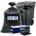 thumbnail image 1 of 95-96 Gallon Trash Bags │ 2.0 Mil │ Black Heavy Duty Garbage Can Liners │ 61” x 68” (50 Count), 1 of 8