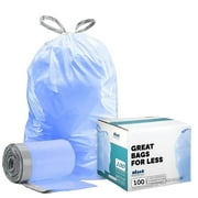 Plasticplace Custom Fit 8-9 Gallon Blue Trash Bags, 18.5"x 28" Compatible with Code H, 100 Count