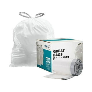  simplehuman Code A Custom Fit Drawstring Trash Bags in  Dispenser Packs, 30 Count, 4.5 Liter / 1.2 Gallon, White : Health &  Household