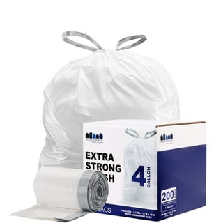 Uumitty 3 Gallon Drawstring Trash Bags, Flat Bottom Garbage Bag (Black, 110  Counts/ 3 Rolls)