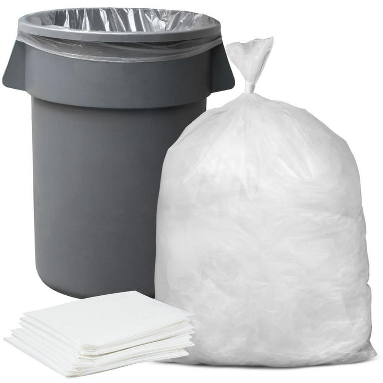 Plasticplace 32-33 Gallon Trash Bags, Clear, 1.5 Mil (100 Count)