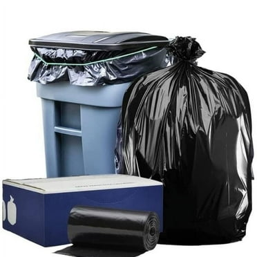 Plasticplace Heavy Duty 95-96 Gallon Trash Bags, 1.2 Mil 61"x68" Black Garbage Liners,50 Count