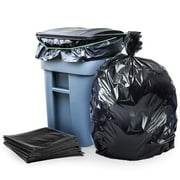 Plasticplace Heavy-Duty Trash Bags for Toter, 64-65 Gallon Capacity, Black, 1.5 Mil, 25 Count