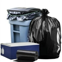 Plasticplace Heavy-Duty Trash Bags for Toter, 64-65 Gallon Capacity, Black, 1.5 Mil, 50 Count