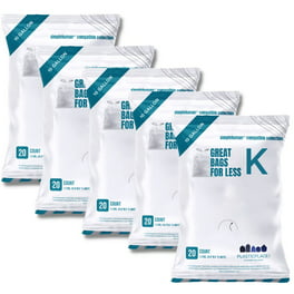 simplehuman Code K Custom Fit Drawstring Trash Bags, 240 Count, 35-45 Liter  / 9-12 Gallon, White