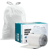  simplehuman Code G Genuine Custom Fit Drawstring Trash Bags in  Dispenser Packs, 60 Count, 30 Liter / 8 Gallon, White : Health & Household