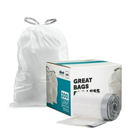  simplehuman Code M Genuine Custom Fit Drawstring Trash Bags in  Dispenser Packs, 100 Count, 45 Liter / 11.9 Gallon, White : Health &  Household