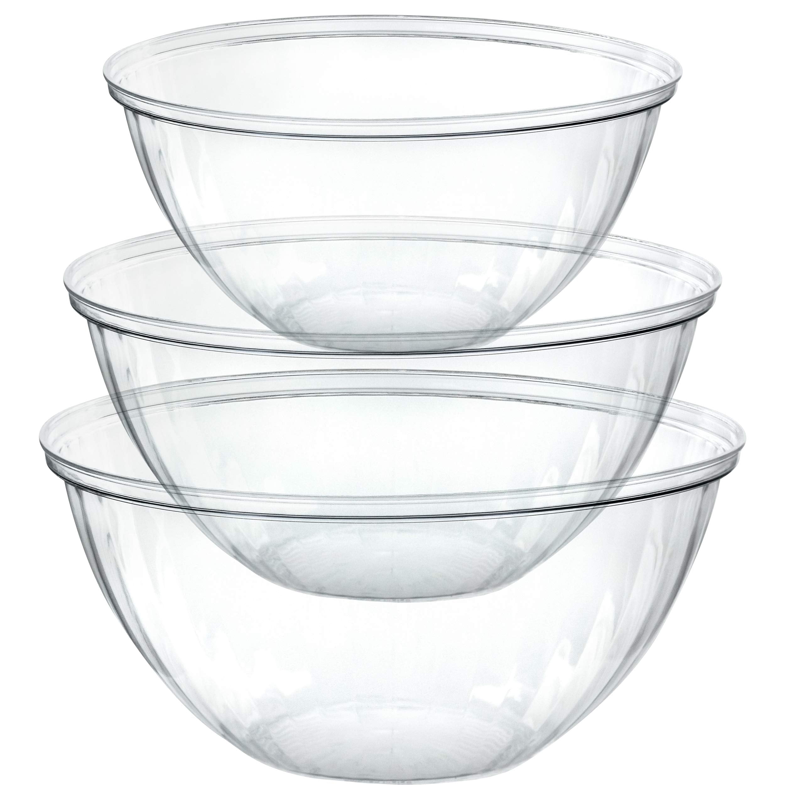 Tablecraft 320005 Simply Swell Collection Salad Bowl, 4.5-Quart, 10.125 x 10.125 x 4.75, Clear