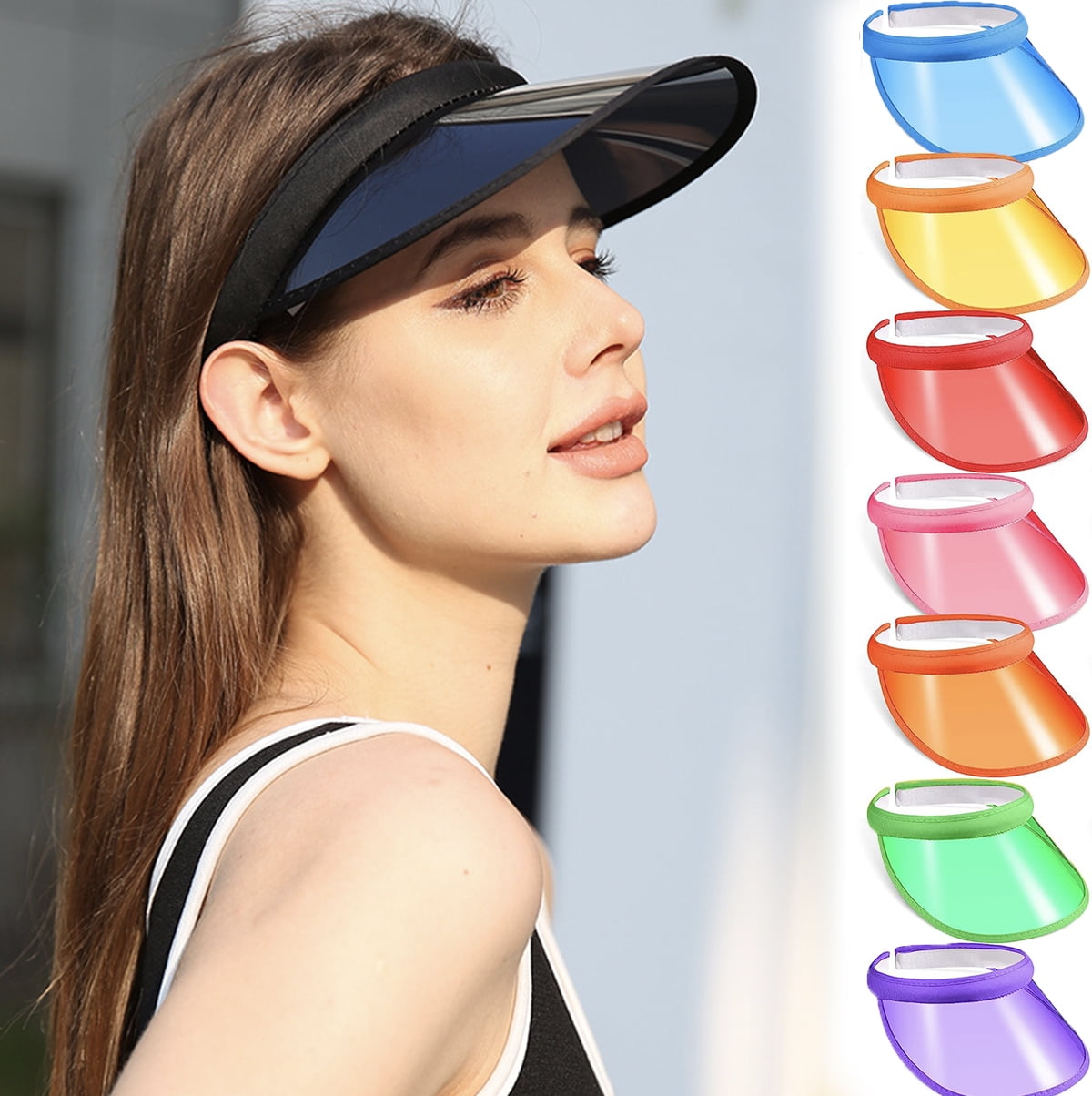 Plastics Clear Sun Visor UV Protection Hat Cap Headwear Sunhat for Golf