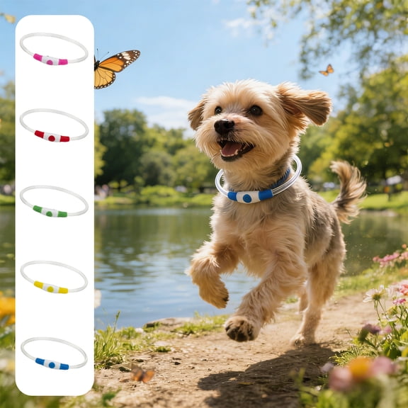 Plastics Collar 27.55" Blue LED Dog Collar USB Rechargeable Flashing Pet Safety Collar for Night Visibility(1Pcs) NCHKUN