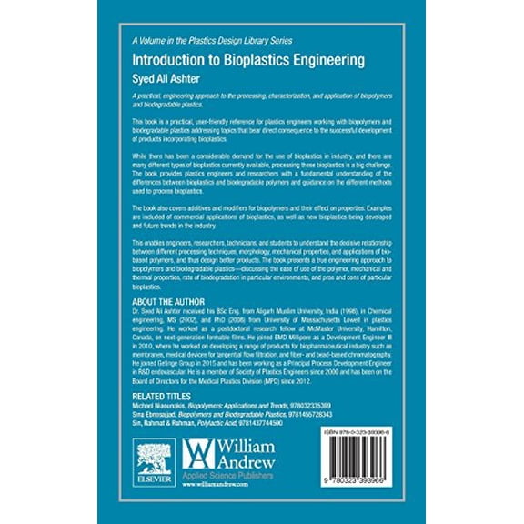 Pre-Owned Plastics Design Library Introduction to Bioplastics Engineering, (Hardcover)