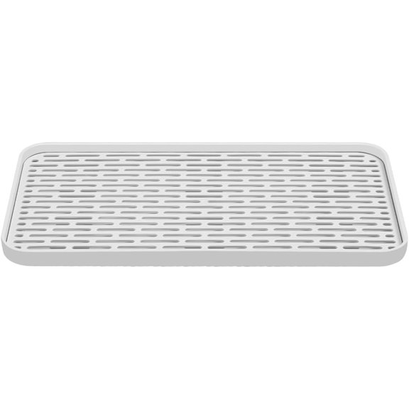 Plastics Drain Tray, Cup & Dish Drying Rack, Drain Board 2 Tier Non Slip Serving Tray with Drainboard Perfect for Sink, Coffee Table, Outdoor (12.2 x 7 x 0.98 in)