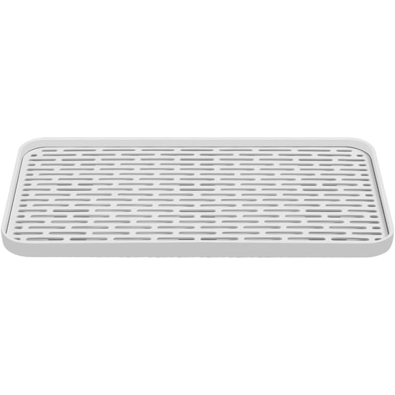 Plastics Drain Tray, Cup & Dish Drying Rack, Drain Board 2 Tier Non Slip Serving Tray with Drainboard for Sink, Coffee Table, Outdoor (12.2 x 7 x 0.98 in)