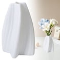thumbnail image 1 of Plastics Flower Vase, White Textured Decorative Floral Vase, Elegant Bud Vase for Artificial Bouquet Arrangement, Flower Vase For Family Wedding Room Dining Table Home Decor, 4.4*6.7 in, 1 of 9