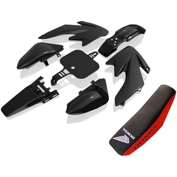 Plastics Kit with Tall Seat for Honda CRF50 XR50, Chinese 50cc 70cc 90cc Dirt Pit Bike, Fenders Fairings Replacement Plastic with Seat
