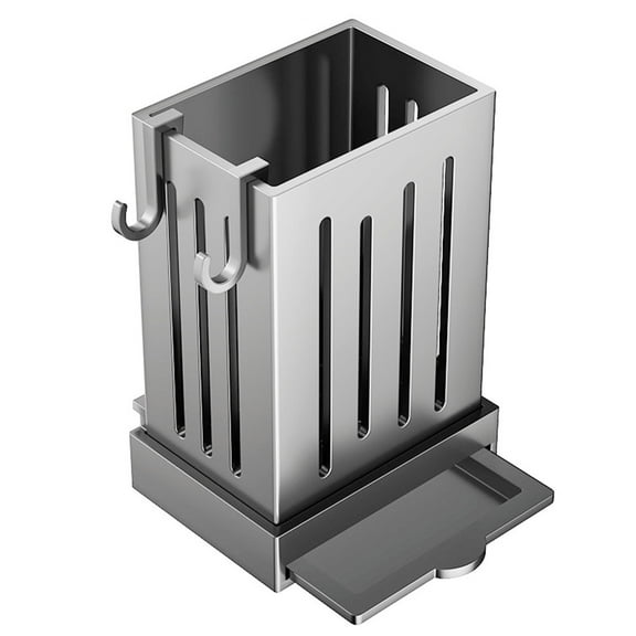 Plastics Wall Mounted Kitchen Drying Rack Cutlery Holder withDrip Tray