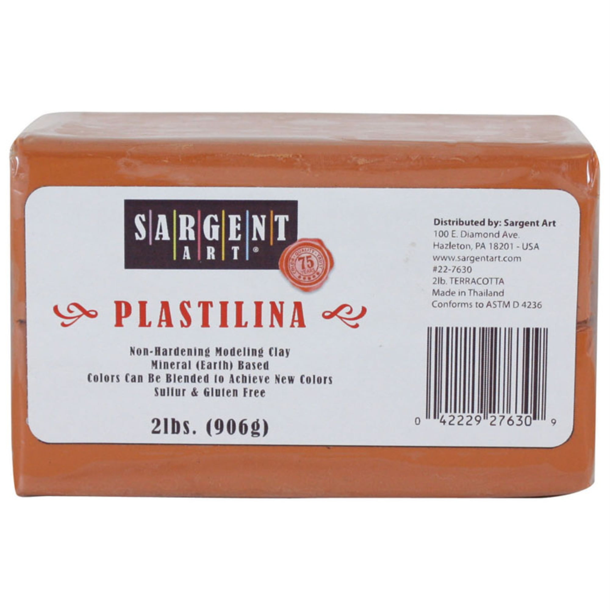 Plastilina NonHardening Modeling Clay, 2 lbs., Terra Cotta