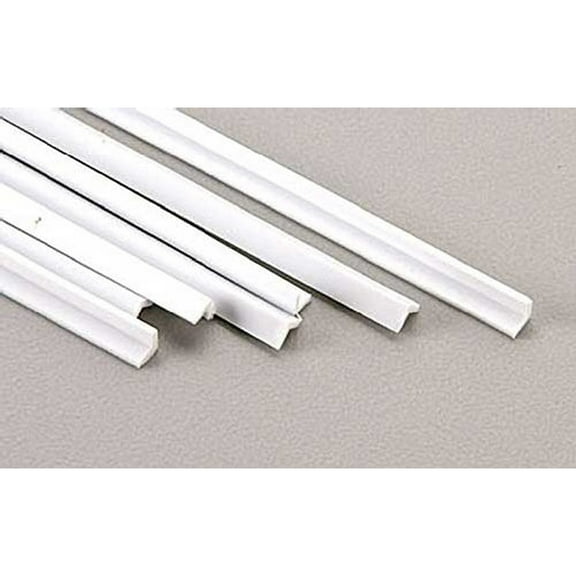 Plastruct Styrene Structural Angles - Pkg of 10, 3/64" H x 3/64" W x 10" L
