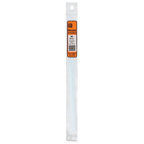 Plastruct Plastic Strip - Pkg of 10, 0.1" H × 0.1" W × 10" L
