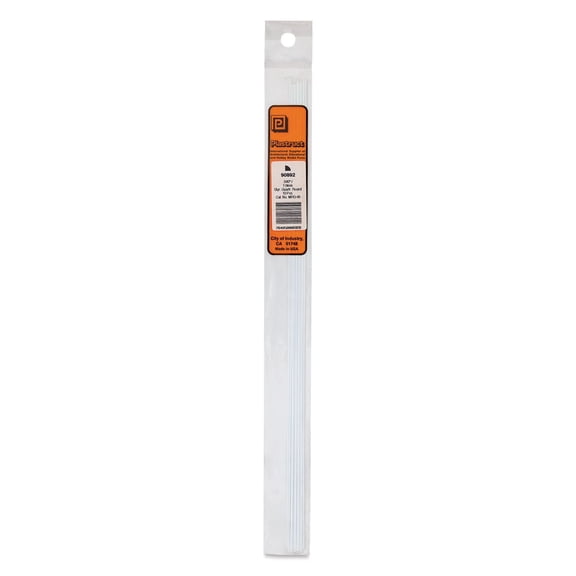 Plastruct Plastic Quarter-Round Rod - Pkg of 10, 0.04" H 0.02" W 10" L