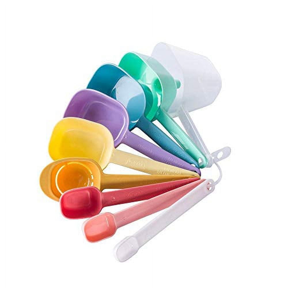 9pcs Measuring Cups And Spoons Set, Plastic Measure Cups With Liquid Funnel  For Kitchen Baking Cooking