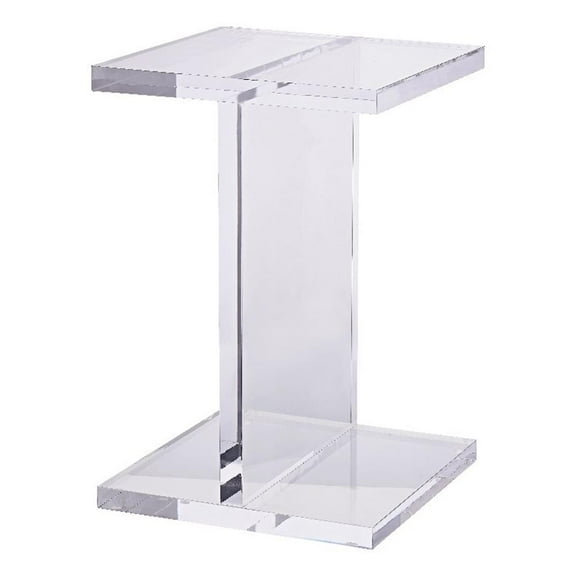Plata Import Clear Beam Plastic Acrylic Side Table