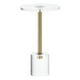 thumbnail image 1 of Plata Import Clear Plastic/Acrylic Martini End Table with Gold Accents, 1 of 4