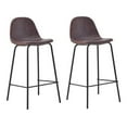 thumbnail image 1 of Plata Import Effie 26" Faux Leather Counter Stools in Brown (Set of 2), 1 of 2