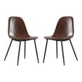 thumbnail image 1 of Plata Import Effie Amy 18" Faux Leather Dining Chairs in Brown (Set of 2), 1 of 2