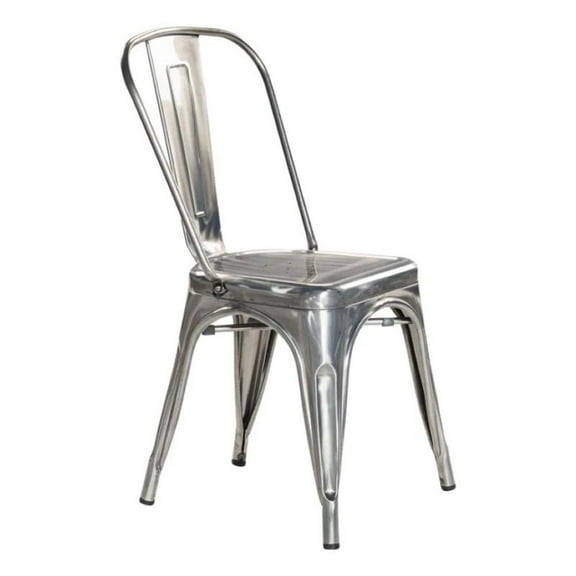 Plata Import Silver Metal Industrial Rustic Dining Chairs (Set of 4)