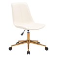 thumbnail image 1 of Plata Import White Faux Leather Slope Swivel Office Chair, 1 of 4