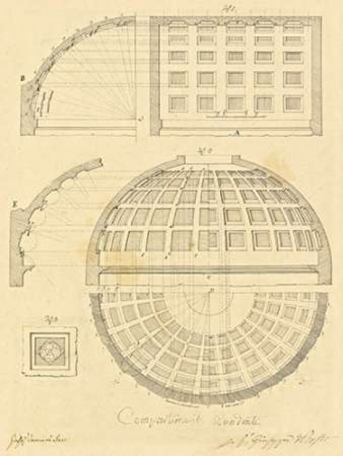 Plate 42 for Elements of Civil Architecture ca 1818-1850 Canvas Art - Giuseppe Vannini (18 x 24)