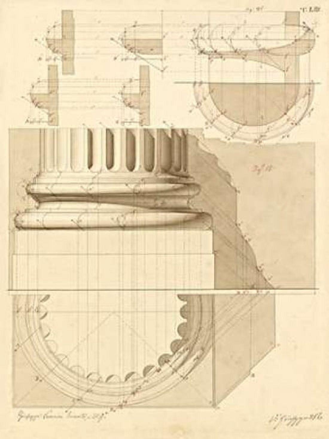 Plate 53 for Elements of Civil Architecture ca 1818-1850 Canvas Art - Giuseppe Vannini (18 x 24)
