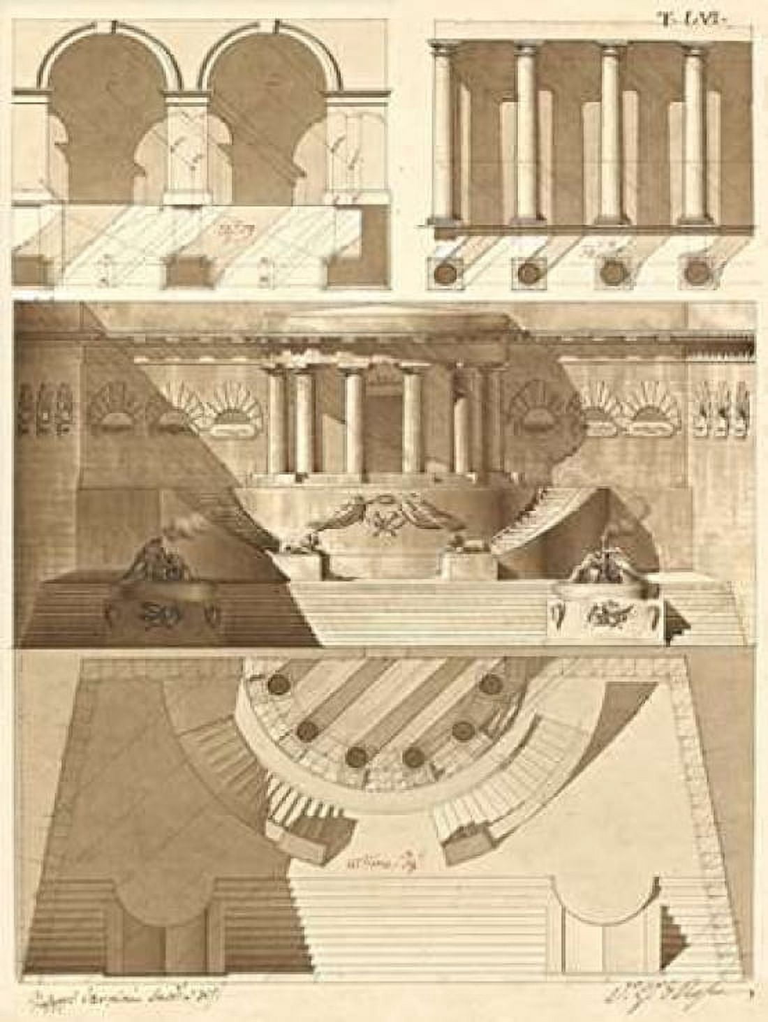 Plate 56 for Elements of Civil Architecture ca 1818-1850 Canvas Art - Giuseppe Vannini (18 x 24)