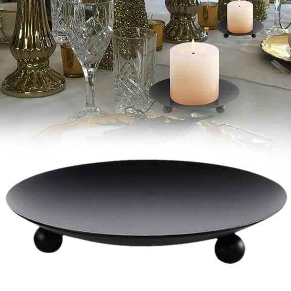 Plate Candle Holder Gold Decorative Pillar Candle Holder Candle Stand For Wax Candles,1 Candlestick