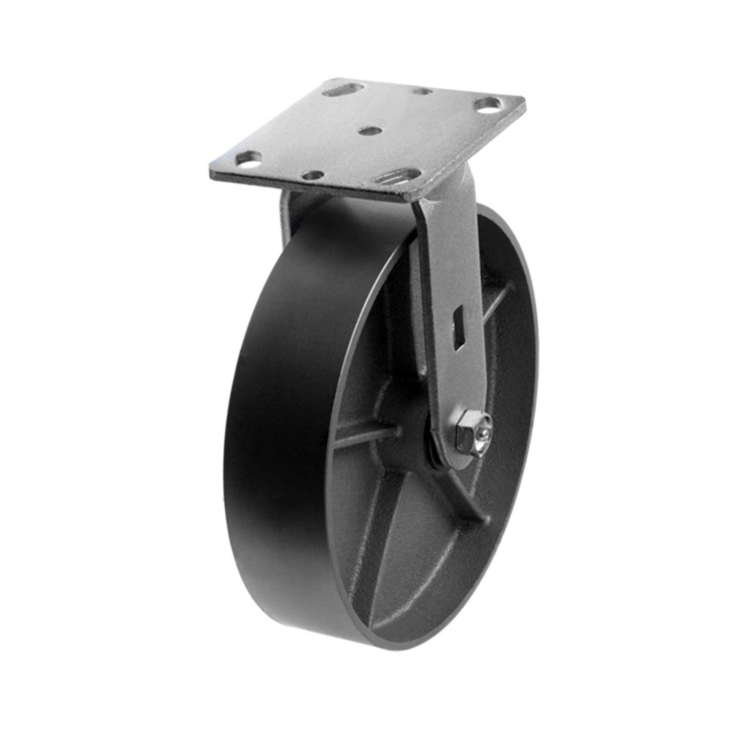 Plate Caster, Heavy Duty Steel Cast Iron Wheel W/Top Plate Caster Extra