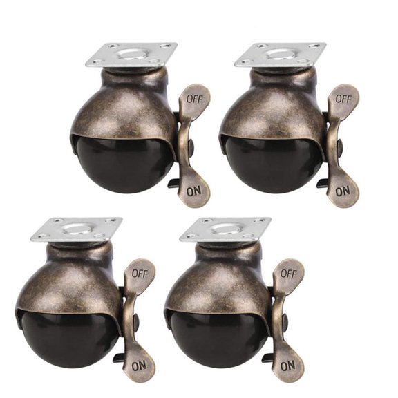 Plate Casters Furniture Globe Wheel Roller Bearing Kitchen Cabinet Accessories Swivel Wheels Transfer Spherical 4 Pcs
