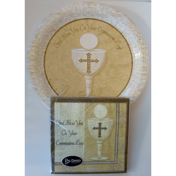 Communion Paper Plates: Chalice with Scripture