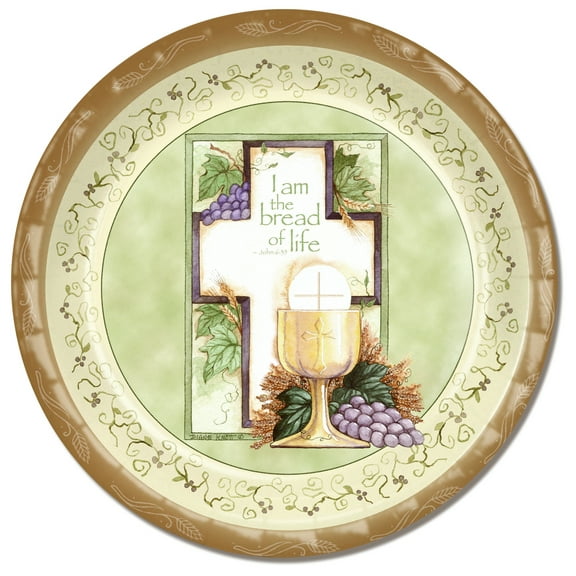 Communion Paper Plates: Cross And Chalice