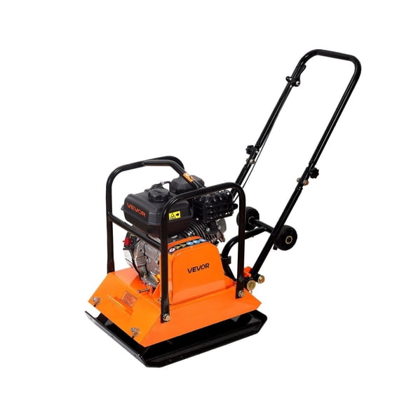 Plate Compactor 196CC Gas, 5700 VPM Ground Rammer, 4047lbs Force - Paver, Landscaping, Asphalt, Foundation Soil Compactor