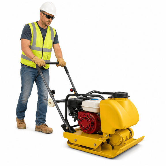 Plate Compactor, 6.5 HP Gas Engine Soil Compactor, 2300 lbs Vibratory Compactor for Road Paving, Lawn Landscaping & Paver Stone Laying