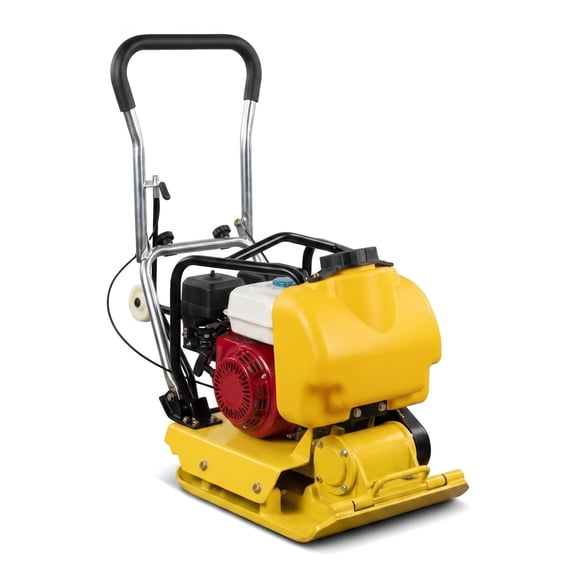 Plate Compactor, 6.5 HP Gas Engine Soil Compactor with 4 Gal Water Tank, 2300 lbs Force, 23.6x18.1 in Plate for Driveway, Asphalt Paving & Landscaping