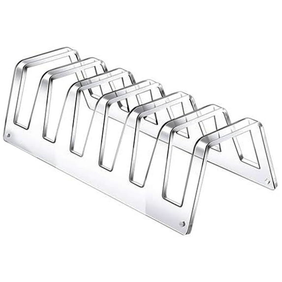 Plate Dinnerware Display Stand Acrylic Clear Plates Holder With 6 Slots Setting Plate Rack for Kitchenware Display