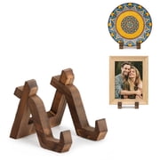 ANBOXIT Plate Display Stand, 4 Inch Plate Holder for Displaying, Decorative Picture Frame Dish Photo Plaque Platter Wood Stand