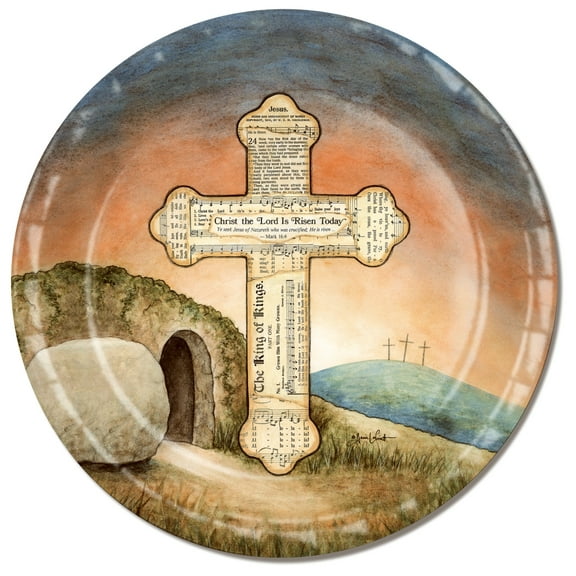 Easter Paper Plates: Cross with Scripture