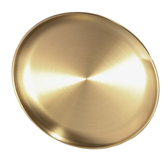 Plate Food Tray Golden Metal Round Dinner Dishes Plate Reusable Rustproof Serving Tray for Home Kitchen Party 14cm