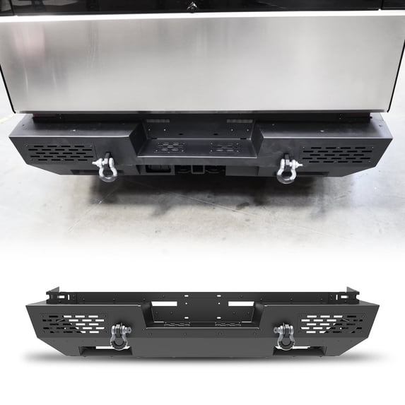 Plate Full Width Rear Bumper for 2024-2025 Tesla cybertruck,Main Body+Side Wings+Skid