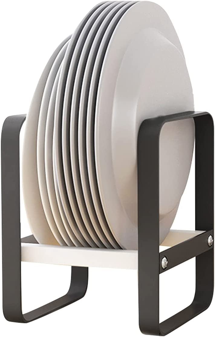 Plate Holder Dish Organizer Rack, Metal Non Slip Stand Display Bowl