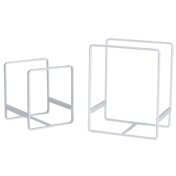 Plate Holders Organizer White Cabinet Dish Drying Rack for Counter Top and Cupboard (Small & Large)(White)